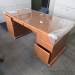 Glass Top Executive Straight Office Desk w/ Drawer Storage